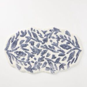 NEW Lucia Handcrafted Bath Mat in Blue Grey, Small